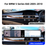 Autoradio Android 14 à double écran 12,3 pouces, Carplay, Android Auto, écran pour BMW Série 5 E60 2005-2010, lecteur multimédia, navigation GPS