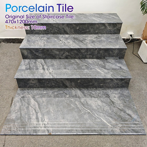 Azulejo de Porcelana con Efecto Mármol Gris Oscuro para Escaleras, 10 mm de Grosor, Resistente al Desgaste, Tamaños Personalizados, para Casas, Hoteles, Villas y Penthouses - Product Image 6