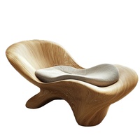 Chaise de loisirs moderne de forme unique Chaise d'appoint au design minimaliste Fauteuil en bois massif pour la maison Hôtel