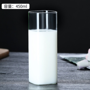Gobelets carrés pour boissons, <span class=keywords><strong>café</strong></span> et lait, très vendus, 250 ml, 350 ml, 450 ml. Tasses en verre borosilicate <span class=keywords><strong>de</strong></span> haute qualité. Verres en verre au design simple. - Product Image 6