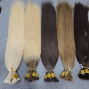 Extensions de cheveux humains du Vietnam en vrac, trame simple, double tirage, noir naturel, lisses, cheveux vierges à tisser, 50 60 65 pouces - Product Image 5