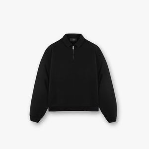 Felpa Pullover da Uomo con Mezza Zip Oversize Larga in Cotone Felpato con Collo Alto e Cappuccio con Logo Personalizzato - Product Image 4