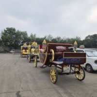 Calèche royale moderne personnalisable, à chevaux ou électrique, pour mariage ou visites touristiques, avec pneus pleins en caoutchouc à quatre roues