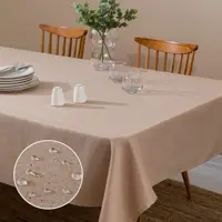 Toptan bej beyaz fildişi 90x132 inç 100% yapay keten masa örtüsü kumaş polyester dikdörtgen fiber dokuma çuval bezi