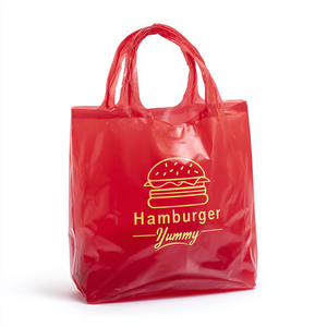 Sac en plastique tenu dans la main de gilet anti-dérapant jetable de nourriture de supermarché pour l'emballage d'achats - Product Image 1