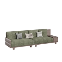 Modernes Sofa mit Weichen Kissen Massivholzrahmen Ledersitz Rückenlehne Wohnzimmermöbel Villa-Lobby Anpassbare Farbe