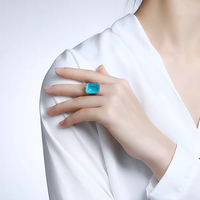 Bagues turquoise desgin mode personnalisées 925 bagues femmes