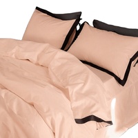 Parure de lit 100S en coton satiné pour lit King/Queen, motif ruban, drap-housse pour l'hiver, magnifique ensemble de draps complets