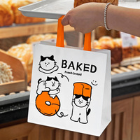 Benutzer definierte Logo gedruckt braune Kraft Papiertüte für Bäckerei Lebensmittel Lieferung & zum Mitnehmen mit Griff-für Brot Pizza Sushi Kerzen
