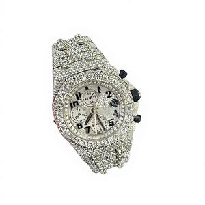 Montre Hip Hop de Luxe pour Homme, Diamant Moissanite Clarté VVS, Boîtier en Acier Inoxydable, Verre, Mouvement Japonais, Édition Limitée - Product Image 1
