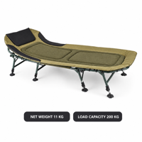 Lit de camping pliable moderne en métal, réglable et inclinable, pour l'extérieur, robuste, pour la plage et la pêche, avec oreiller