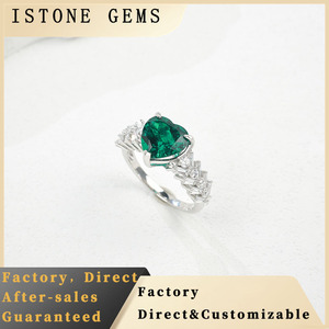 S925 Sterling <b>Silver</b> Lab Created <b>Emerald</b> <b>Ring</b> - Product Image 5