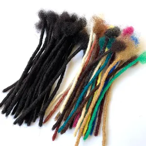 ALLOCS Dreadlock Extensions Human Hair For Men/Women Crochet Braids Dread Loc Extensions 0.6 cm Faux Locks Crochet Hair