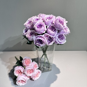 Fábrica a granel al por mayor de alta calidad Artificial solo terciopelo rosas flor rojo blanco personalizado real Touch Rosa flores decorativas - Product Image 3