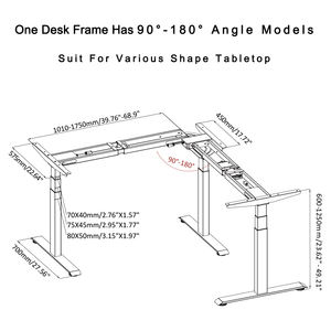 90 °-180 ° कोण को परिवर्तित करने के लिए 3 पैर 3 मोटर्स इलेक्ट्रिक सीट समायोज्य स्थायी कार्यालय डेस्क समायोज्य ऊंचाई - Product Image 6