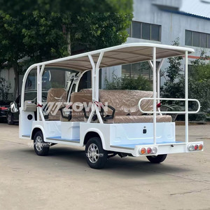 รถชมวิวไฟฟ้าแบบเปิดประทุนสีขาว เบาะนั่งสบาย สำหรับนำชมสถานที่ในสวนสาธารณะ - Product Image 5