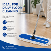 Tête de balai serpillère industrielle robuste en coton, couleur bleue personnalisée, serpillères commerciales pour le nettoyage des sols d'hôpitaux, d'entrepôts et d'hôtels