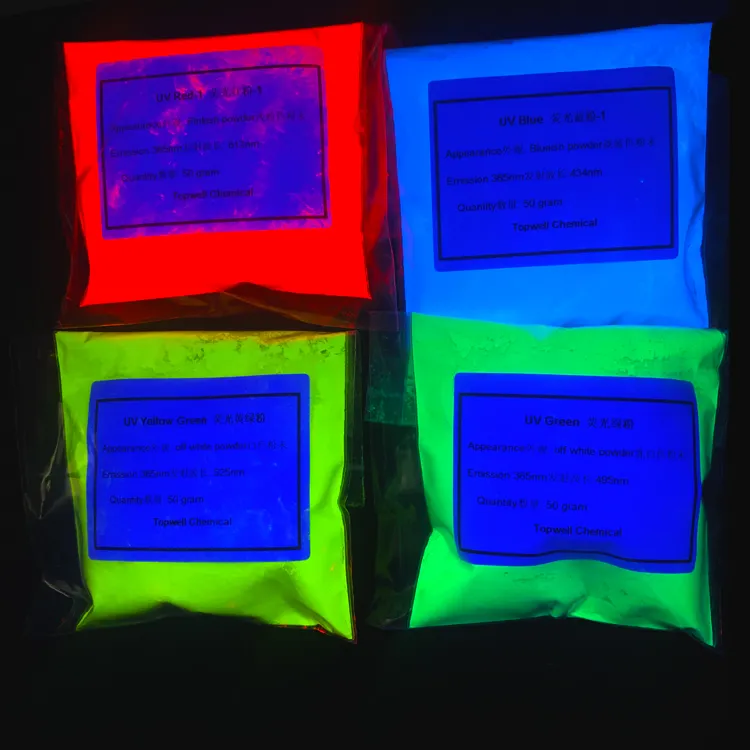 Pigmentos fluorescentes uv em pó para tinta de segurança UV, pigmentos azuis invisíveis 365nm, corante de venda quente, pigmento de fósforo para tinta de segurança UV visível