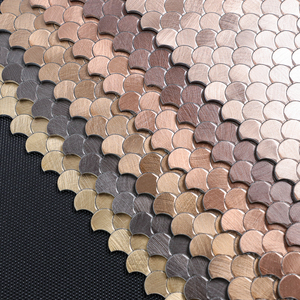 Shell Brown in Brushed Surface Gravity Aluminium Metal Mosaic <b>Tile</b> for Wall Decoration - Product Image 6