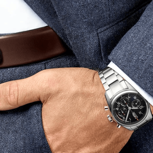 Montre chronographe automatique mécanique avec bracelet en acier inoxydable noir mat pour homme Longinesing - Product Image 2