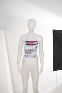 Débardeur court d'été pour femme, imprimé rayé, à découpes, color block, sans manches, col carré, extensible, style streetwear décontracté - Product Image 6