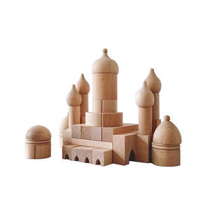 Giocattoli in Legno per Bambini, Set di Costruzioni Educativi a Tema Islamico, Blocchi Naturali per Costruire un Castello dei Sogni - Product Image 1