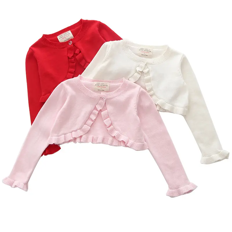 C90140 winter kids clothing red little toddler baby cardigan for girls sweaters knitted cotton children clothes boutiques