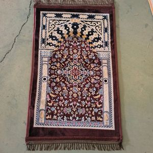 Tappeto da Preghiera Musulmano Morbido in Peluche, Stile Vintage Persiano con Motivo Floreale ad Arco, Bordo con Nappe, Tappeto Islamico per Casa e <span class=keywords><strong>Moschea</strong></span> - Product Image 3