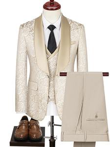 Costumes Terno de Mariage pour Hommes <span class=keywords><strong>Sur</strong></span> <span class=keywords><strong>Mesure</strong></span> Design Italien 2024 Veste de <span class=keywords><strong>Smoking</strong></span> Champagne Pantalon à Braguette Boutonnée Costumes Terno de Marié - Product Image 2