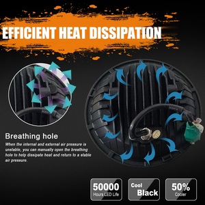 Faro LED 7 Pollici con Occhio d'Angelo Bianco, DRL Daymaker, Indicatore di Direzione Ambra, Rotondo Impermeabile 90W 75W per Motociclette - Product Image 4