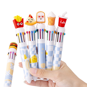 Ensemble de stylos à bille créatifs en plastique de 10 couleurs papeterie Hamburger crème glacée frites Pizza stylo promotionnel - Product Image 1