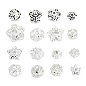Cuentas espaciadoras de plata de ley 925 con diseño de flor hueca para la fabricación de pulseras, componentes de joyería, accesorios DIY - Product Image 5