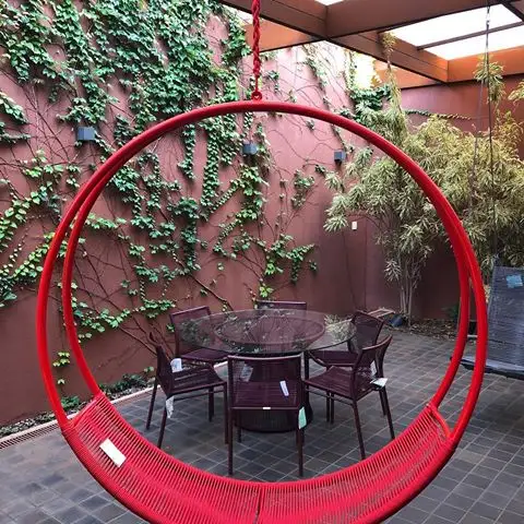 Elegante columpio circular redondo al aire libre colorido bucle silla hamaca para jardín