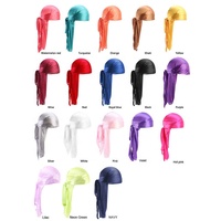 Offre Spéciale soyeux durag longue queue chapeau pour hommes unisexe solide durag chapeau pour tenue culturelle