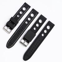 Bracelet de montre Yunse en silicone Selko premium à 3 trous, respirant, pour la course et la plongée, en caoutchouc, 20 22 mm