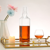Botol Kaca Berkualitas Tinggi Langsung dari Pabrik, Leher Panjang, Transparan, Bebas Timbal, untuk Wiski, Brandy, Vodka 500ml 700ml