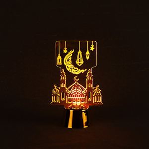 Nueva Lámpara LED de Noche con Diseño de Eid Mubarak, Eid Al Fitr, con Luz Nocturna Acrílica Luminosa, Decoración LED Acrílica con Forma de Luna de Ramadán - Product Image 3