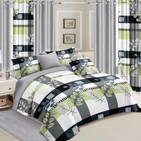 Ensemble de Literie Patchwork et Rideaux en Microfibre Toucher Coton Taille Queen d'Usine Textile de Maison Chinoise