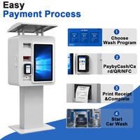 Borne de paiement libre-service pour lavage auto, étanche, autonome, avec lecteur de carte, scanner QR et acceptation de paiement en espèces pour station de lavage automobile