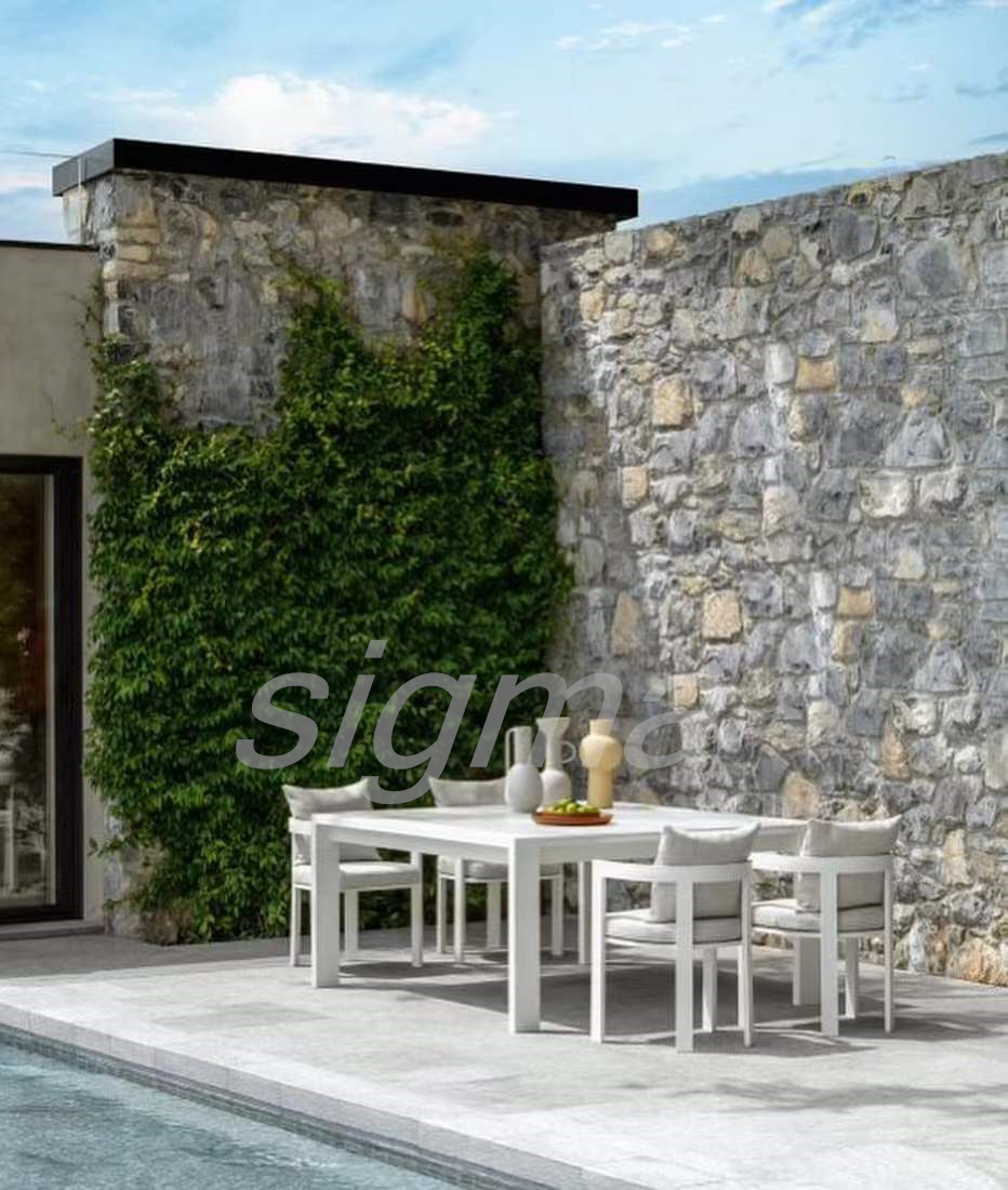 Aluminum patio outdoor furniture garden set factory wholesaler sofa modular metal beach chairs with dining set