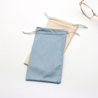 Pochette de rangement pour lunettes de soleil, gadgets, en microfibre avec cordon de serrage, logo personnalisé