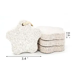 BSCI поставщик, аксессуары для ванной, 1 упаковка, OEM, изготовленный на заказ, звездная форма, белый Пемза для ног, пемза, натуральный камень