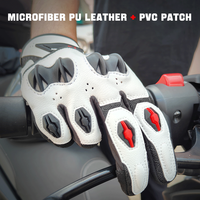 Gants de moto unisexes en cuir PU blanc, durables, légers, respirants, protection professionnelle des articulations, sports de plein air, complets