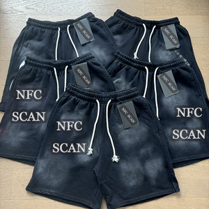 กางเกงขาสั้นลำลองคุณภาพสูง ทนทานต่อการซัก ใช้หมึกพ่นแบบฉีดน้ำ รองรับ NFC สไตล์สตรีทแวร์ ฮิปฮอป วินเทจ สำหรับผู้ชาย - Product Image 1