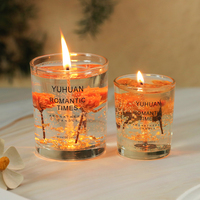 Transparente Gelwachs-Kerzen, handgefertigt, umweltfreundlich, Aromatherapie-Kerzen im Glasbecher, Duftkerzen mit frischem Duft, Diwali, für Zuhause