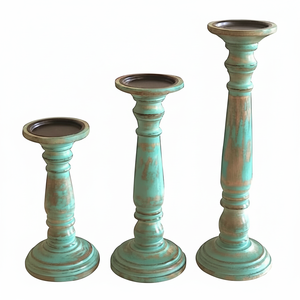 Top qualité Vintage naturel Flare bougeoirs ferme en bois bougeoirs Table pièce maîtresse pilier support décoration de la maison - Product Image 1