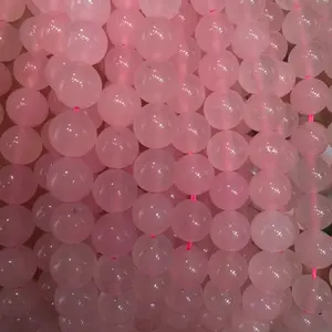 Atacado 4-12mm contas de quartzo rosa pedras para pulseira colar jóias fazendo