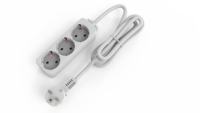 Multiprise industrielle intelligente en PVC, 3 prises CA, disjoncteur différentiel (GFCI), ports USB, prise standard UE, portable