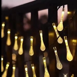 Christmas Lights Waterproof Outdoor High Luminous 8 Modes Outdoor Decorative Water Drop LED Solar Hanging <strong>Lantern</strong> String Lights