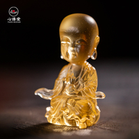 Décorations en cristal Shami colorées, faites à la main, cuites à la flamme selon la technique traditionnelle sans cire, peuvent servir de figurine décorative pour table à thé